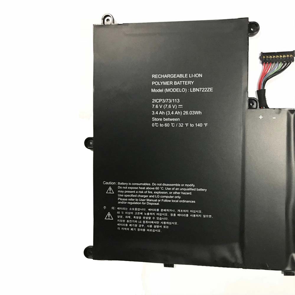 7.6V 26.03Wh/3400mAh LBN722ZE Tablet Battery for LG LBN722ZE 21CP3/73/113