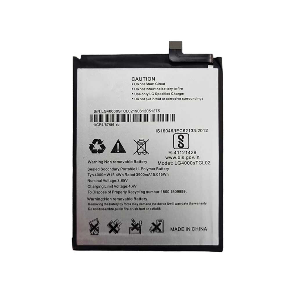 3.85V 4000mAh LG4000sTCL02 Smartphone Battery for LG LG4000sTCL02