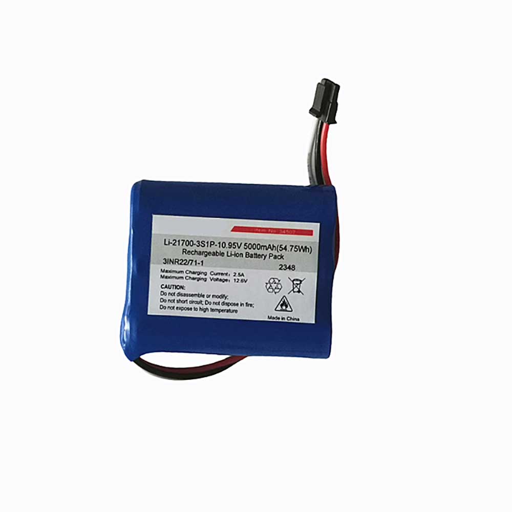 10.95V 5000mAh LI-21700-3S1P Electronic Batteries for Tenergy 34507