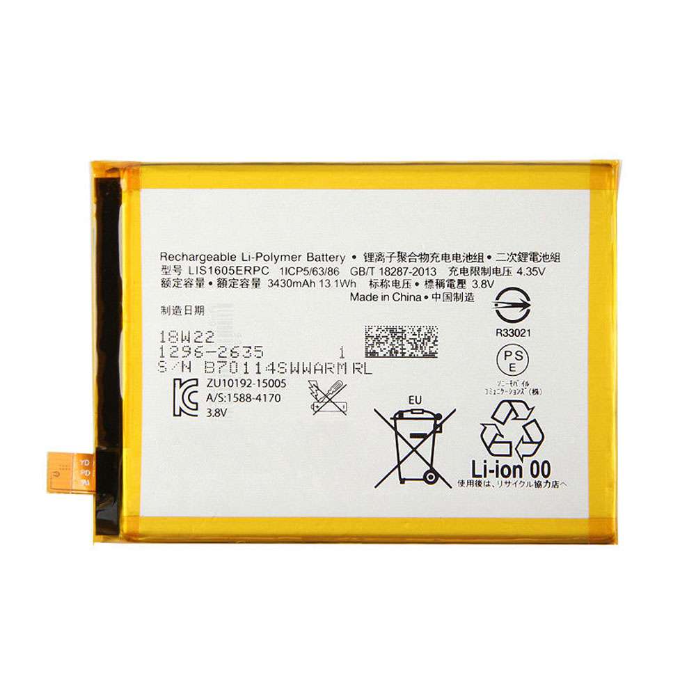 3.8V/4.35V 3430mAh/13.1WH LIS1605ERPC Smartphone Battery for Sony Xperia Z5 Premium Z5P Dual E6883 E6853