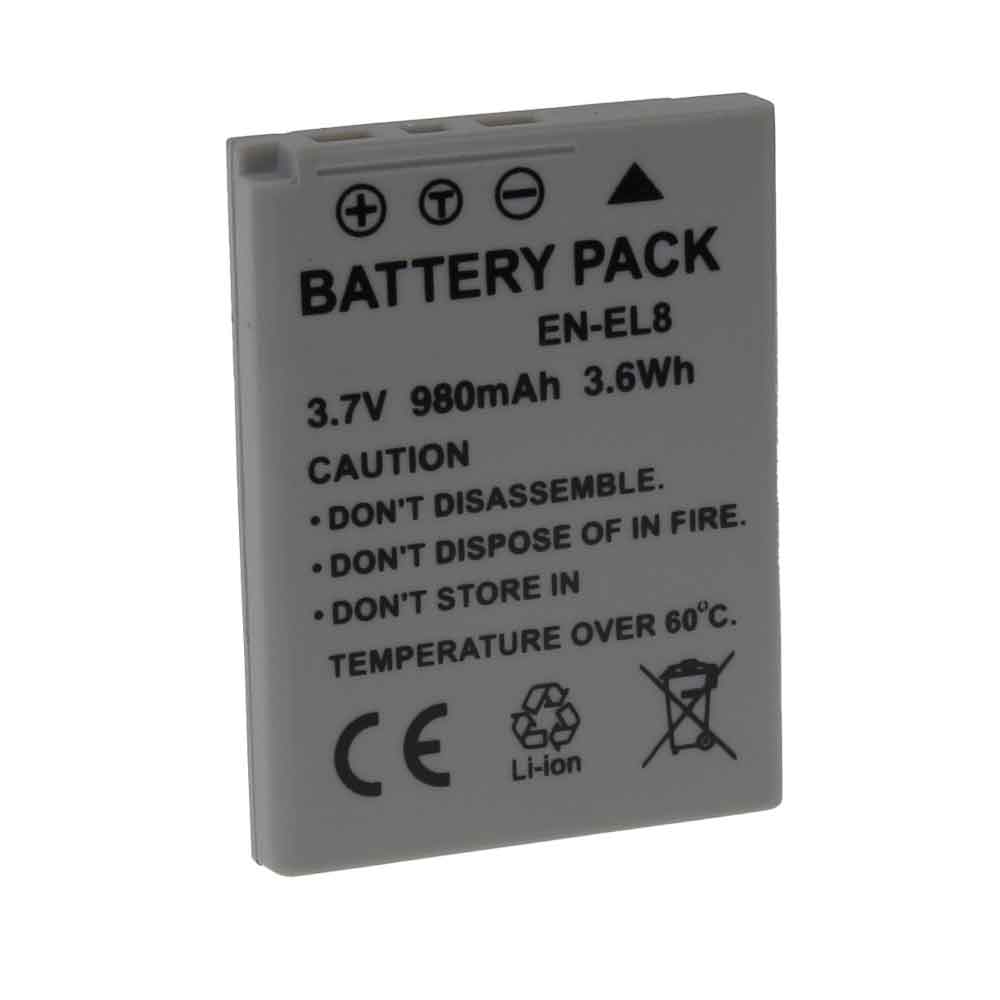 3.7V 980mAh EN-EL8 Camera Battery for Nikon Coolpix S52 S1 S9 S7 S51