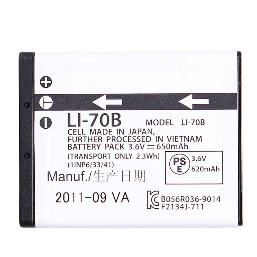 3.6V 650mAh LI-70B Camera Battery for Olympus D-700 D-705 D-710 D-715