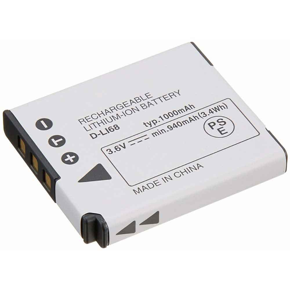 3.7V 1300mAh D-LI68 Camera Battery for Pentax Optio A36 A40 S10 S12 VS20 V10