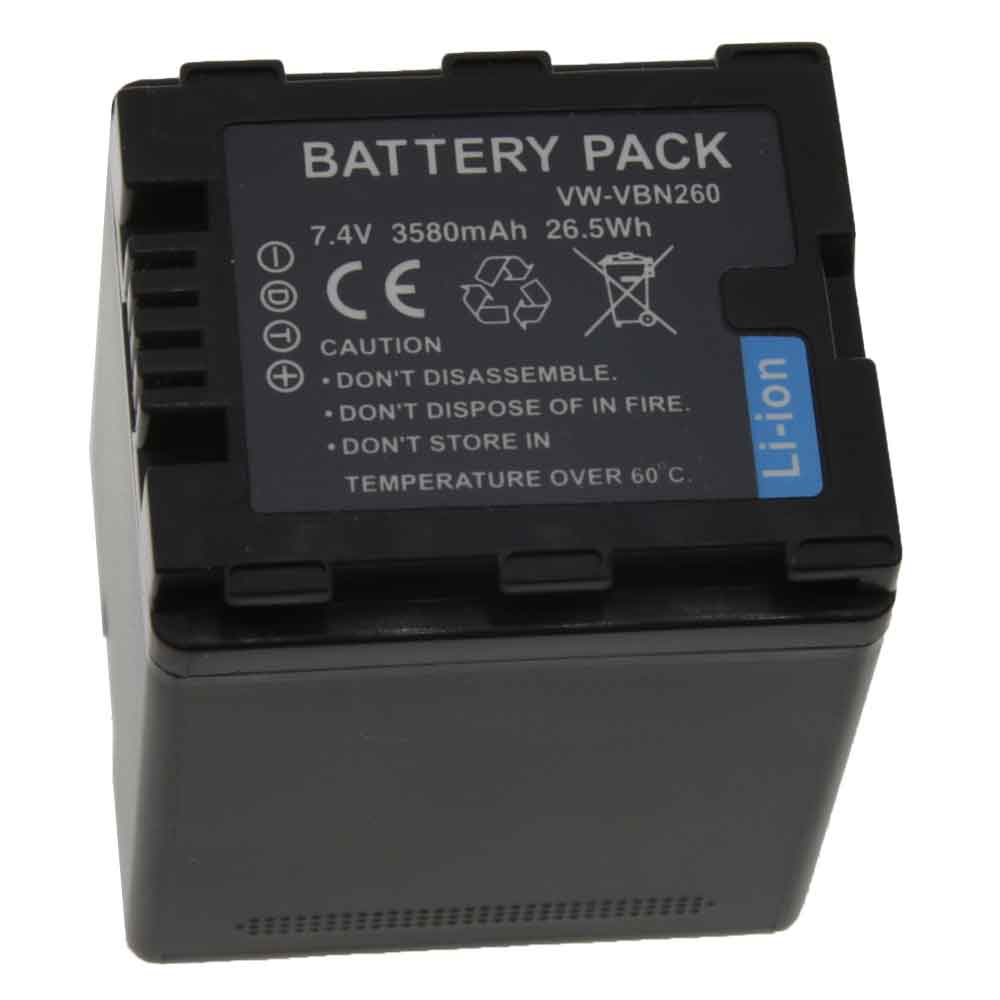 7.4V 3580mAh VW-VBN260 Camera Battery for Panasonic HDC-TM900 HDC-HS900 HDC-SD900