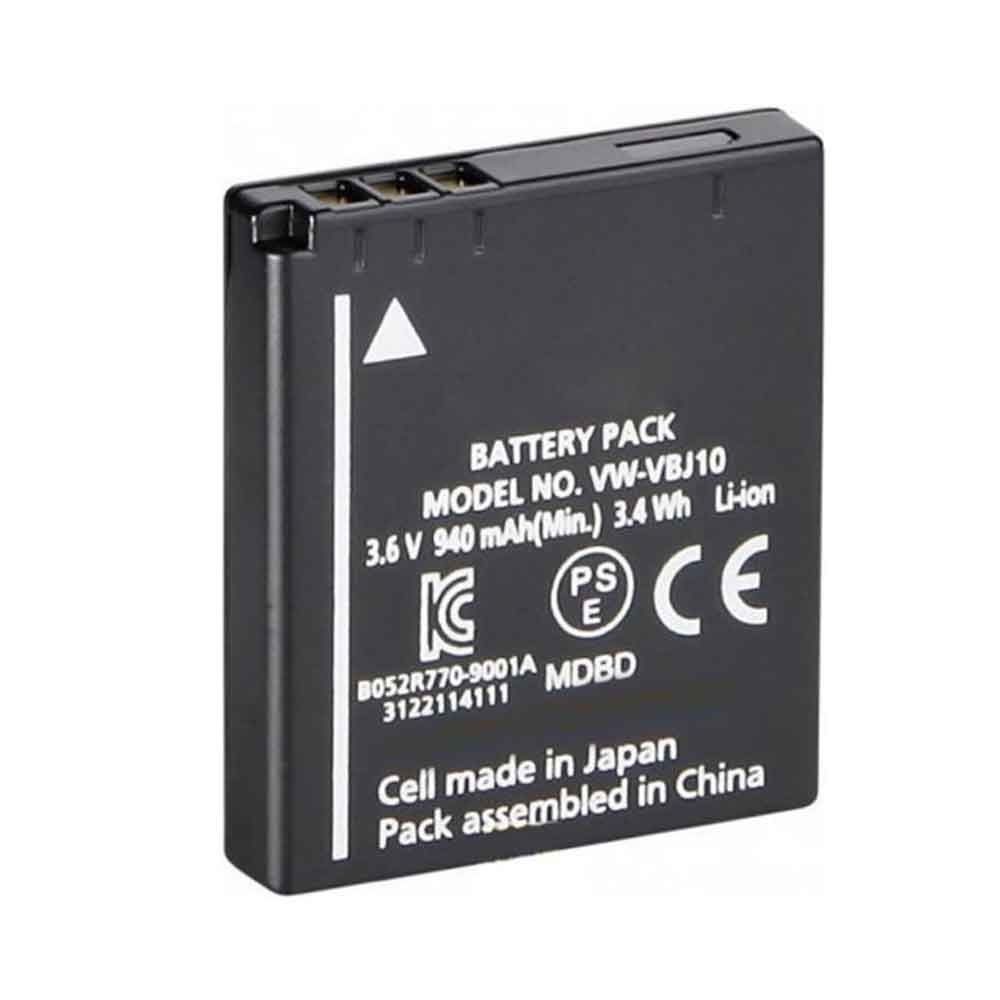 3.7V 940mAh VW-VBJ10 Camera Battery for Panasonic SV-ME70 SV-ME75-W DMC-FS3