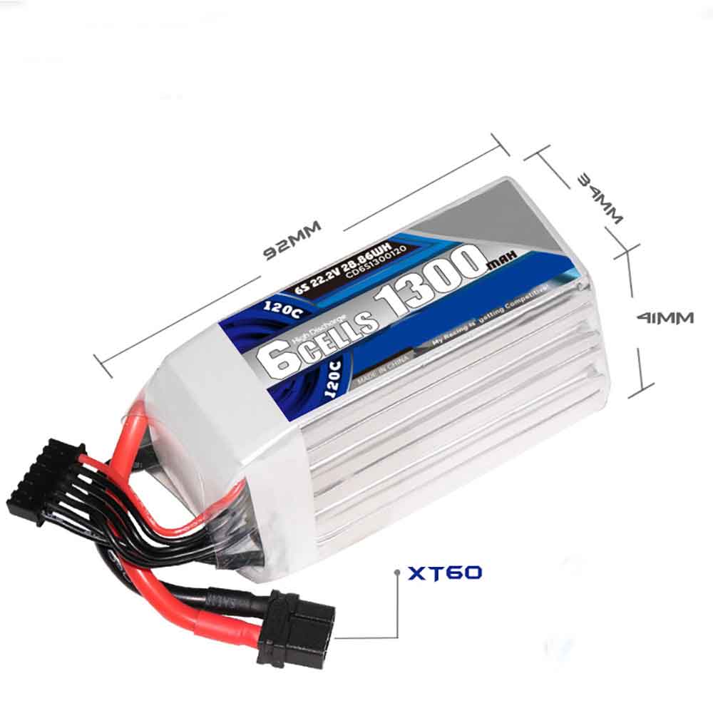 22.2V 1300mAh CD6S1300120 Drone Battery for Coddar FPV/RC Drone