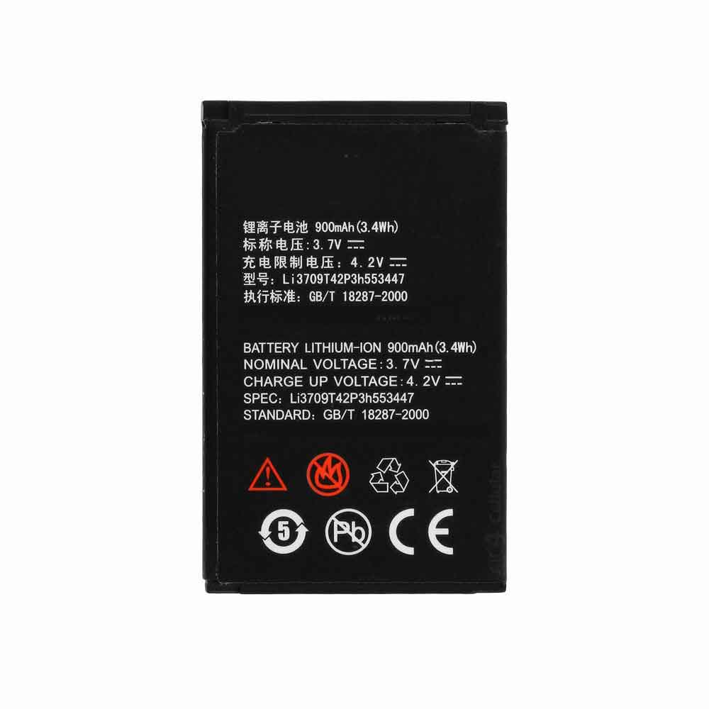 3.7V 4.2V 900mAh/3.4WH Li3709T42P3h553447 Smartphone Battery for ZTE GB/T 18287-2000