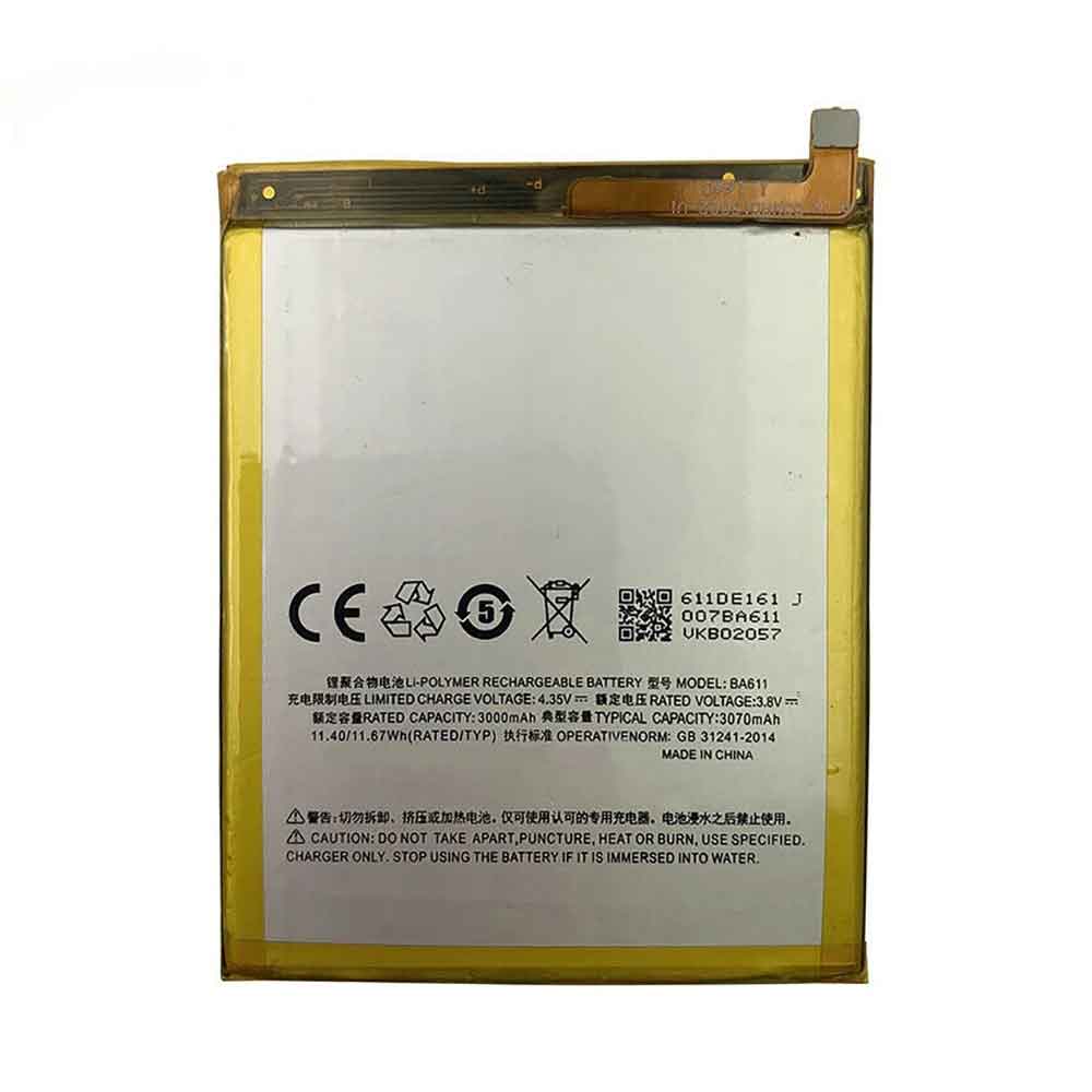 3.8V 4.35V 3070mAh/11.67WH BA611 Smartphone Battery for Meizu M5