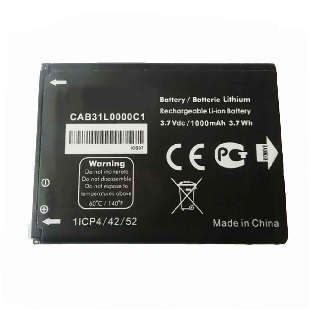 3.7V 4.2V 1000mAh/3.7WH CAB31l0000C1 Smartphone Battery for Alcatel A382G A383G T66 A890
