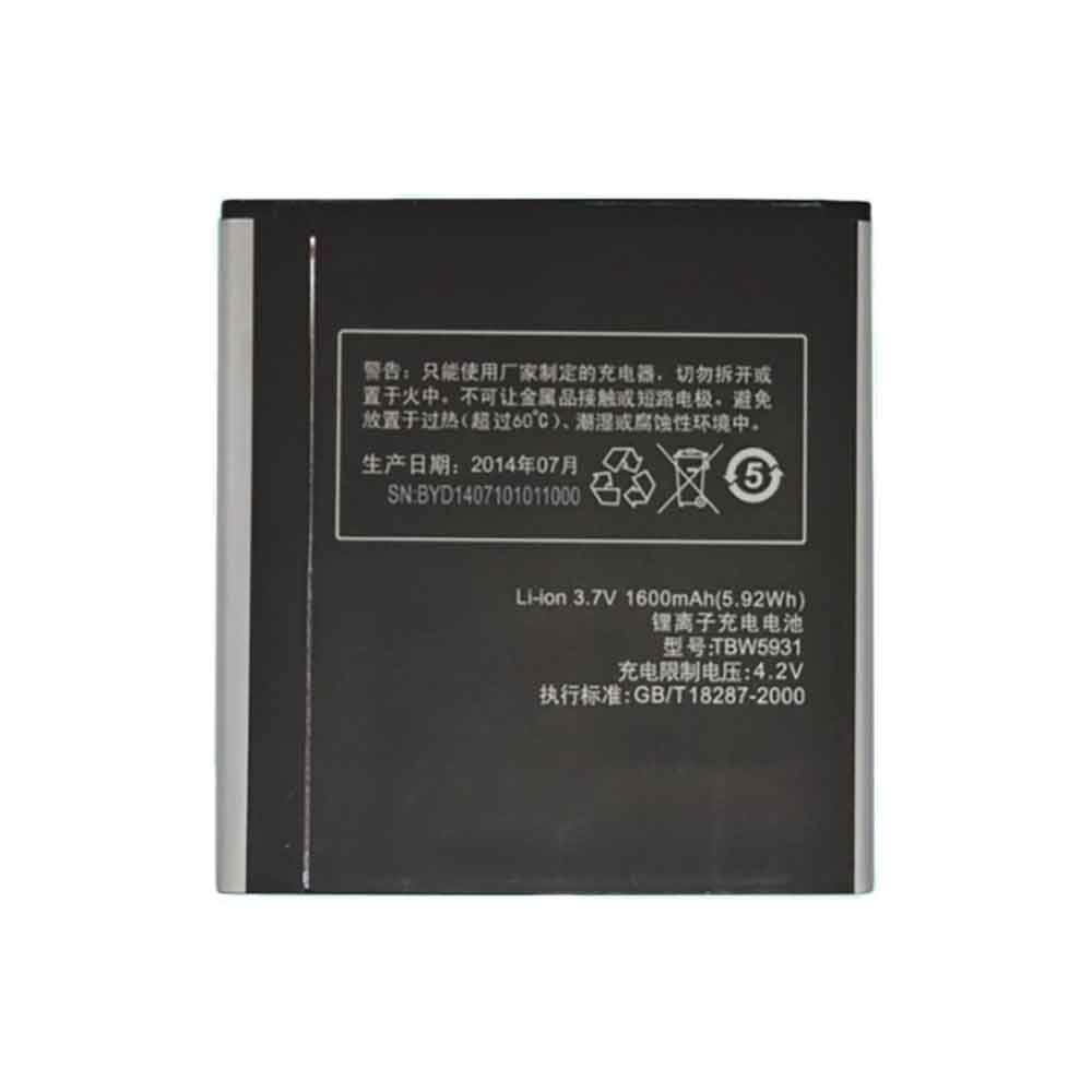 3.7V 1600mAh TBW5931 Smartphone Battery for K-Touch U86