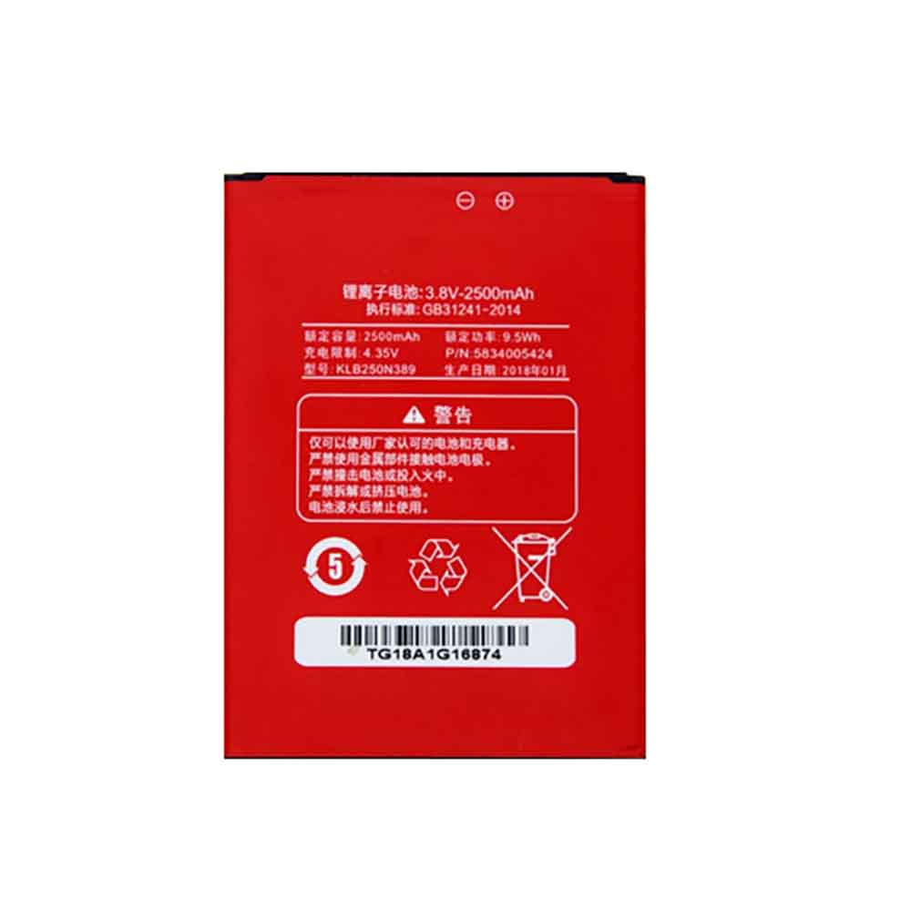 3.8V 2500mAh KLB250N389 Smartphone Battery for Konka 711 R11