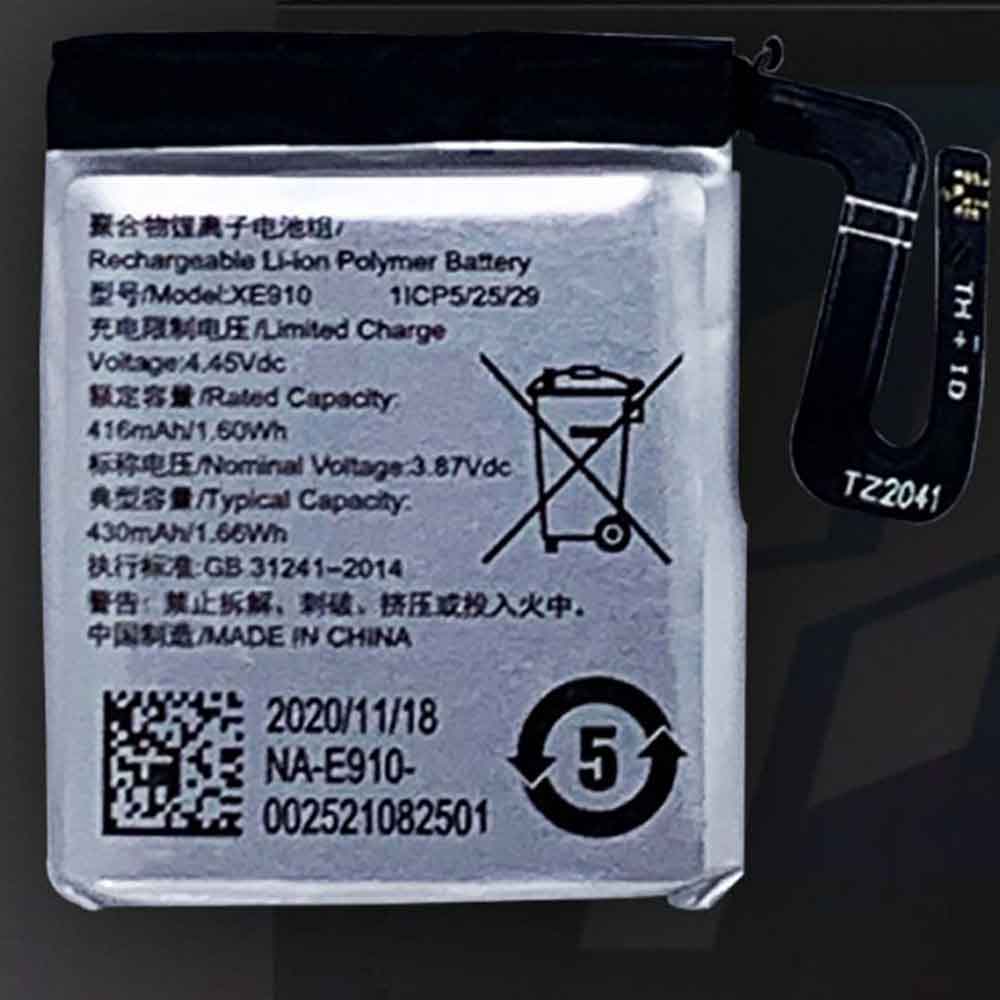 3.87V 4.45V 416mAh/1.60WH XE910 Smart Watch Battery for OPPO XE910 Watch 46mm