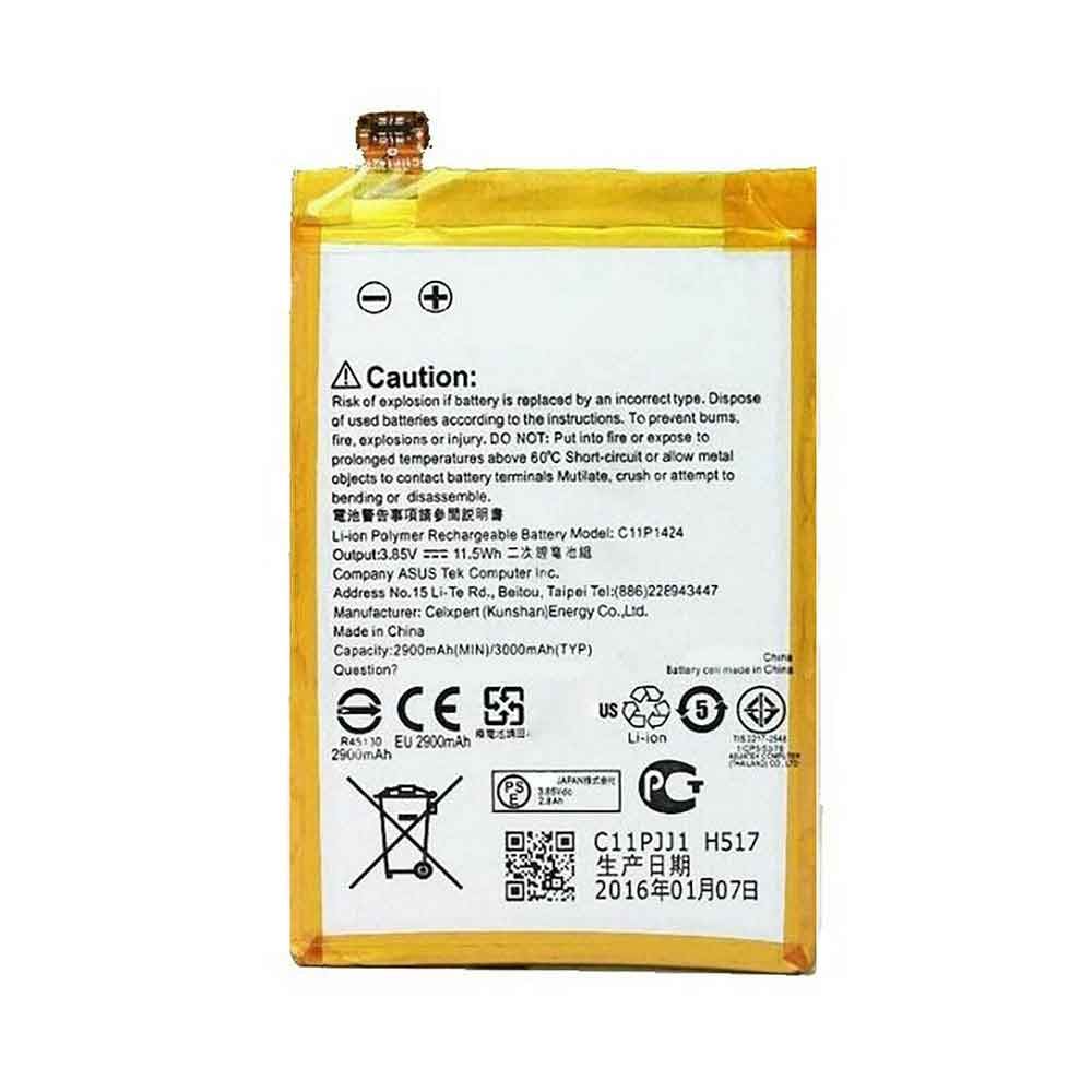 3.85V 3000mAh C11P1424 Smartphone Battery for Asus ZenFone2 Z008D ZE551ML ZE550ML