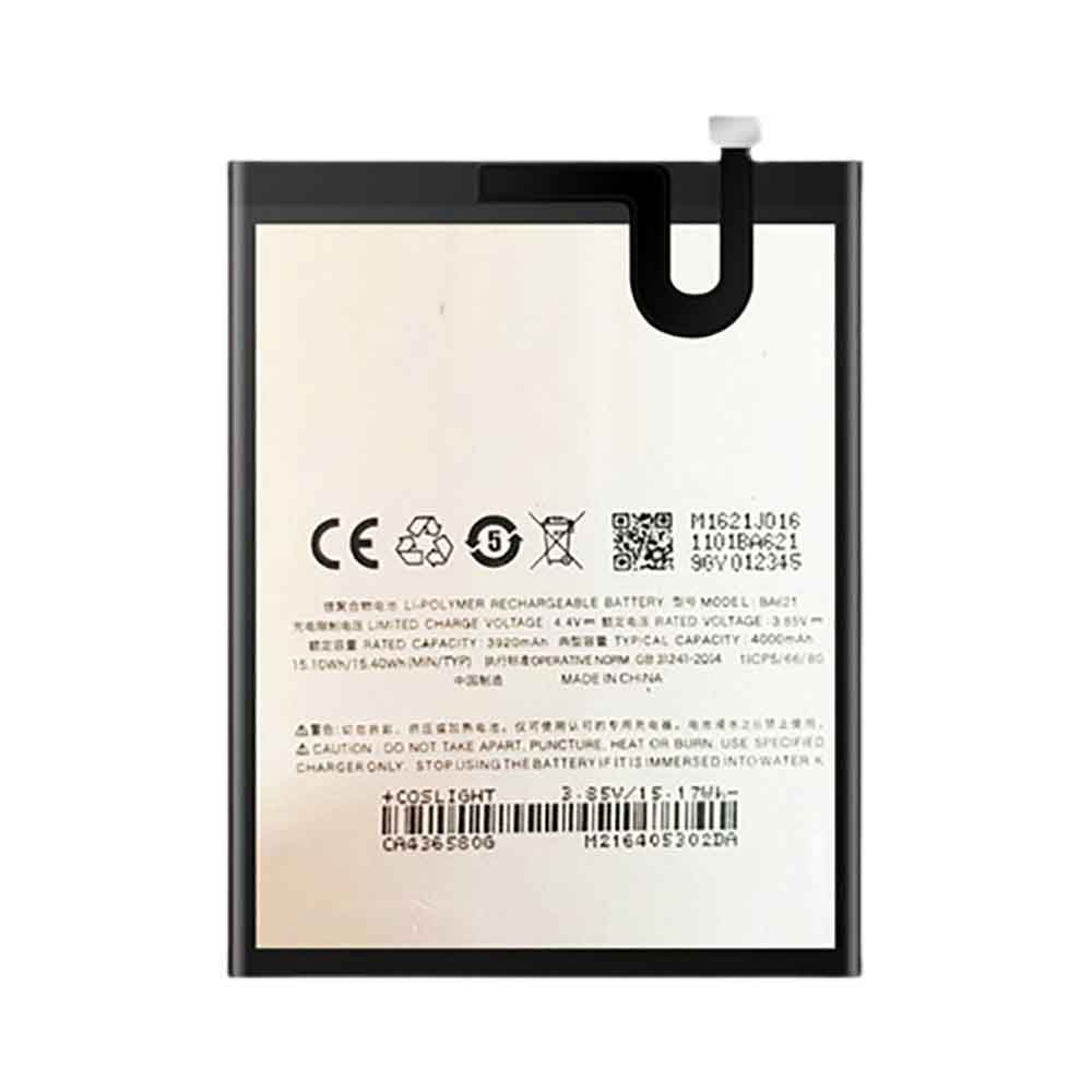 3.85V 4000mAh BA621 Smartphone Battery for Meizu M5 Note M621Q M621M
