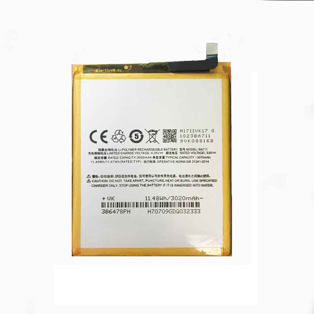 3.8V 3070mAh BA711 Smartphone Battery for Meizu M6