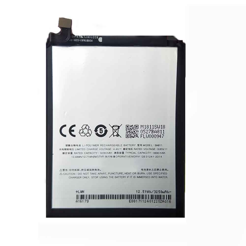 3.85V 3300mAh BA811 Smartphone Battery for Meizu 6T