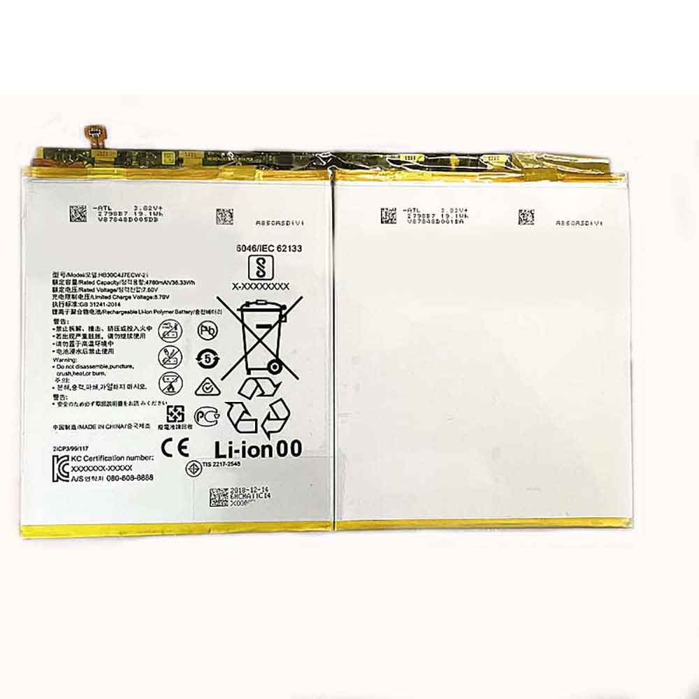 7.6V 4780mAh HB30C4J7ECW-21 Tablet Battery for Huawei Matebook E PAK-AL09/W09