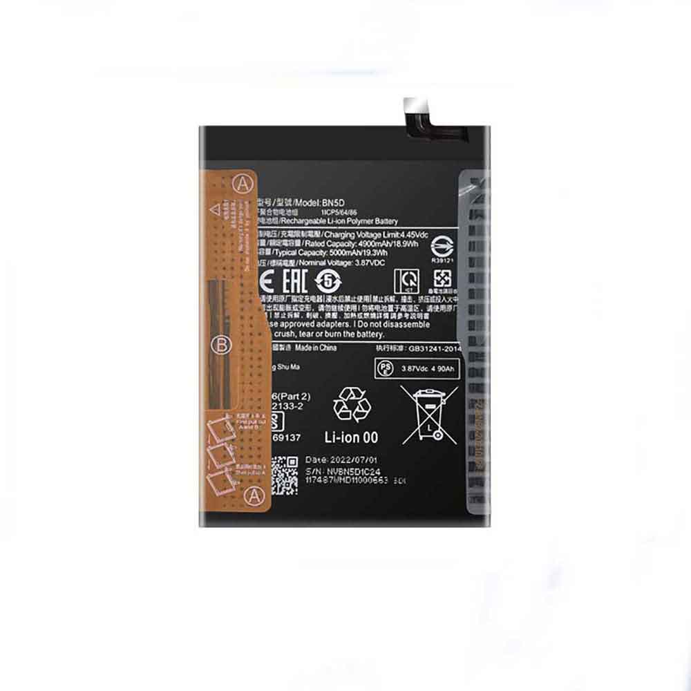 3.87V 5000mAh BN5D Smartphone Battery for Xiaomi Redmi Note 11S
