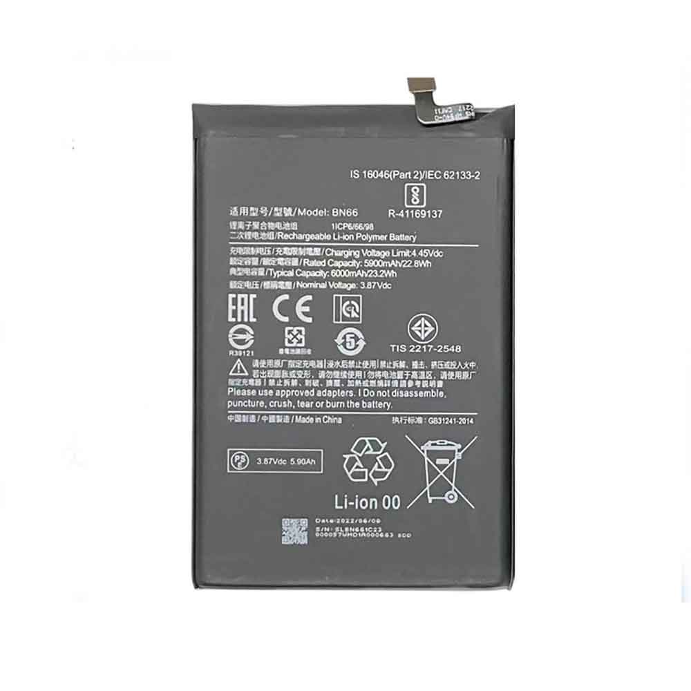 3.87V 6000mAh BN66 Smartphone Battery for Xiaomi Poco C40