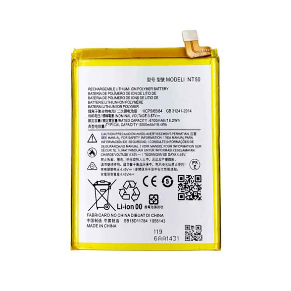 3.87V 5000mAh NT50 Smartphone Battery for Motorola Edge 20 Fusion Lite