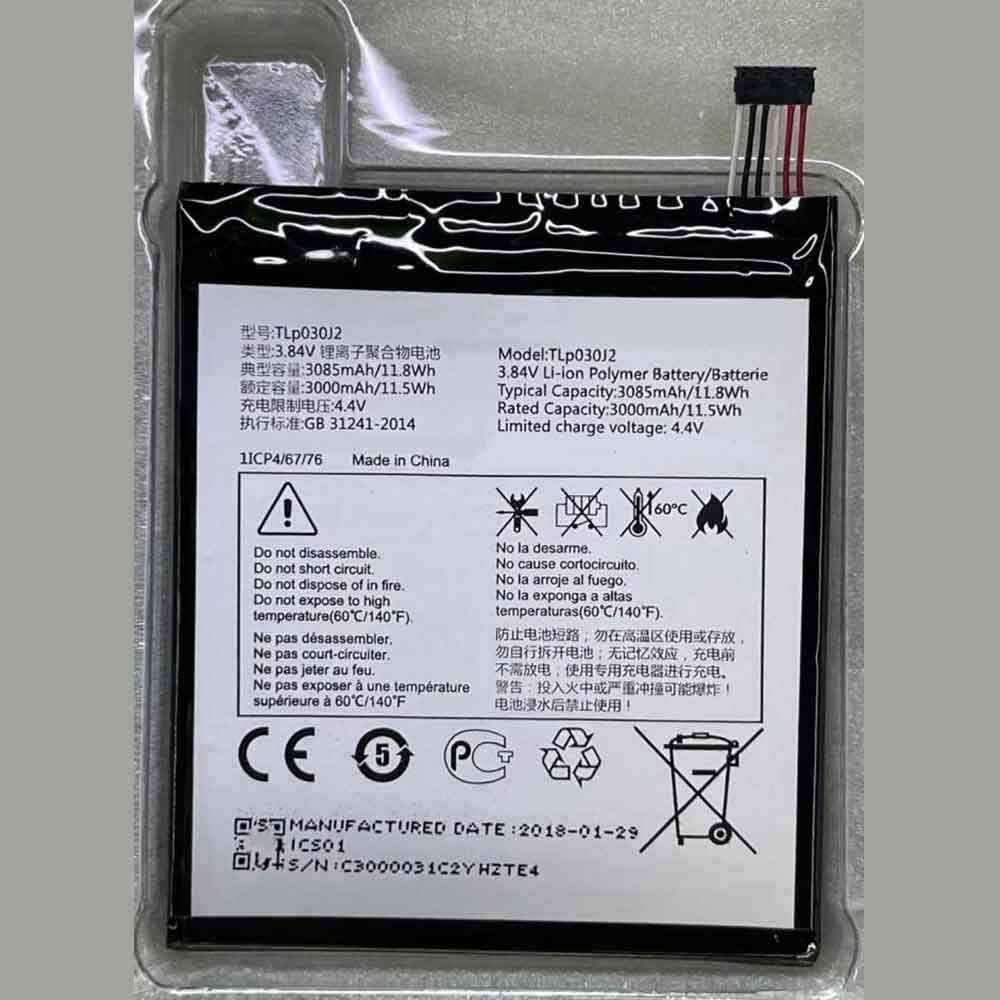 3.84V 3085mAh TLp030J2 Smartphone Battery for Alcatel TLp030J2