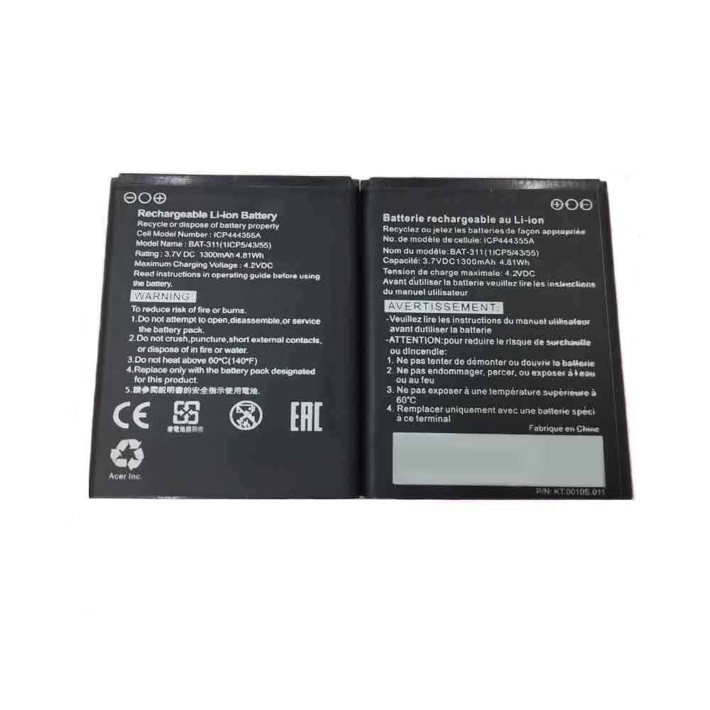 3.7V 1300mAh BAT-311 Smartphone Battery for Acer Liquid Z200 Z220