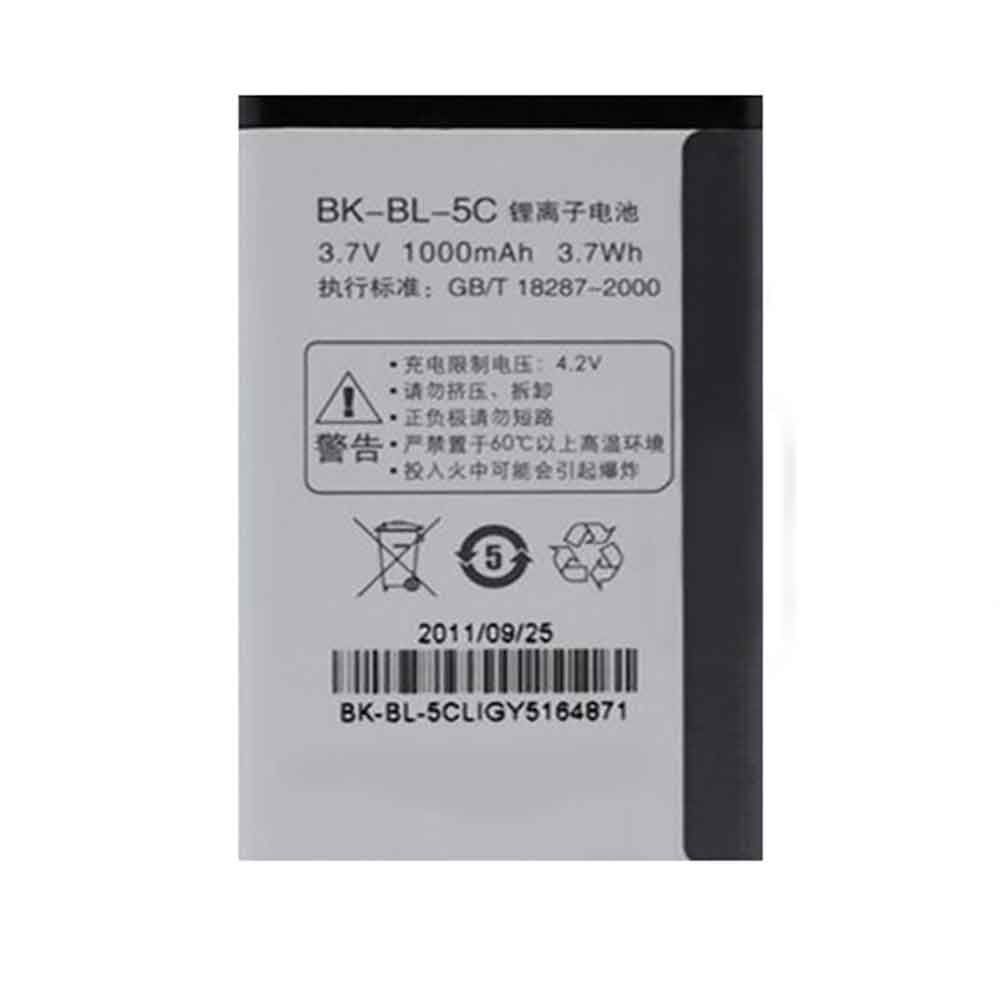 3.7V 1000mAh BK-BL-5C Smartphone Battery for BBK K118 K119 K202 I589 I530 V207