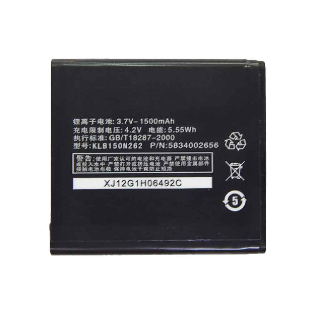 3.7V 1500mAh KLB150N262 Smartphone Battery for Konka V913 V926 V927