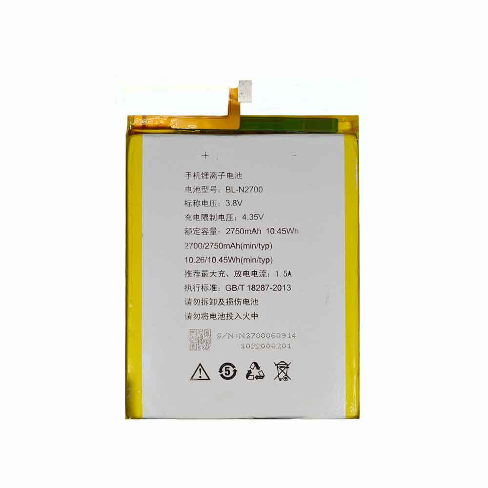 3.8V 2750mAh BL-N2700 Smartphone Battery for Gionee Elife S7 GN9006