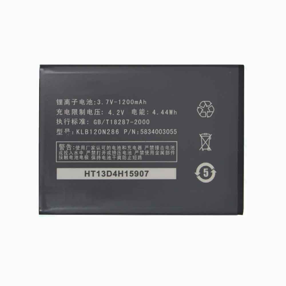 3.7V 1200mAh KLB120N286 Smartphone Battery for Konka V917