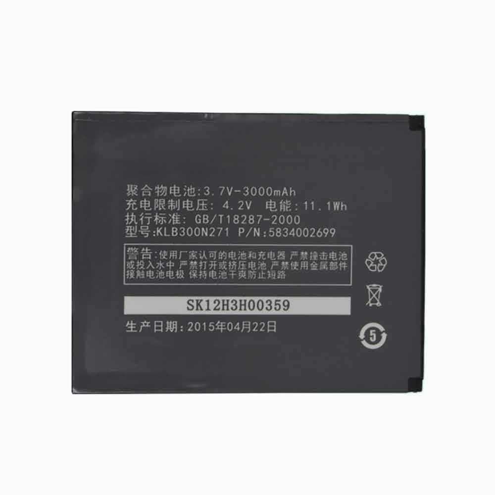 3.7V 3000mAh KLB300N271 Smartphone Battery for Konka E950 W950
