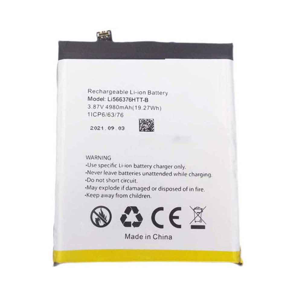 3.87V 4980mAh Li566376HTT-B Smartphone Battery for Blackview BL5000