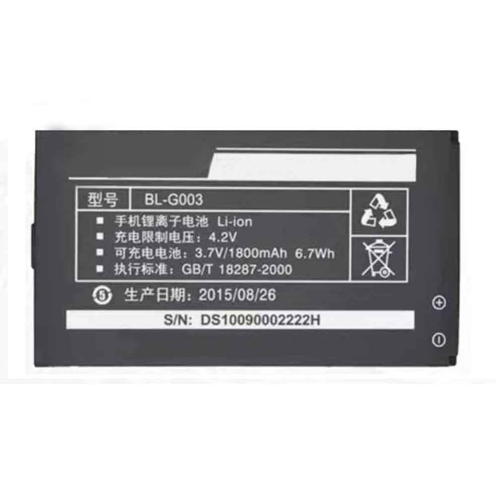 3.7V 1800mAh BL-G003 Smartphone Battery for Gionee V108 V309 TD100 L601 L602