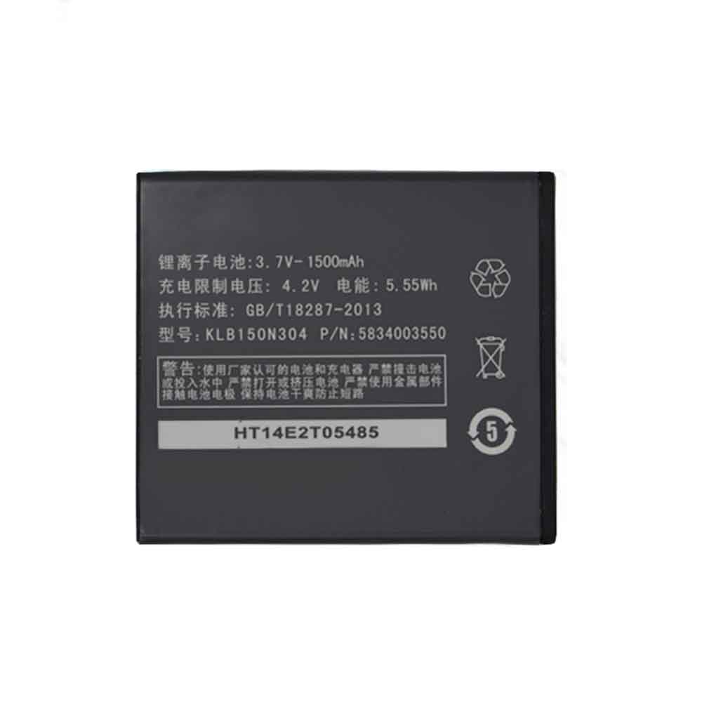 3.7V 1500mAh KLB150N304 Smartphone Battery for Konka V615