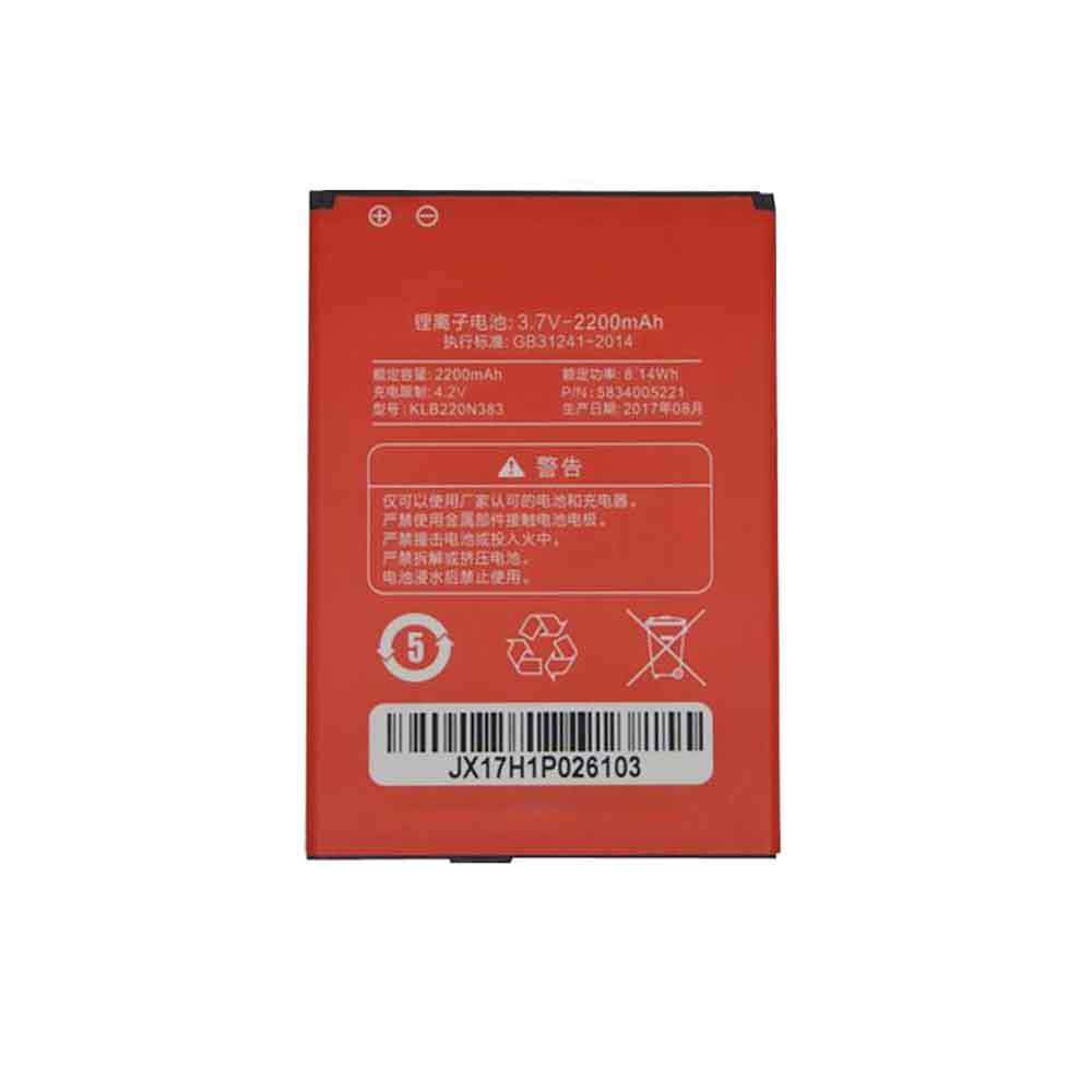 3.7V 2200mAh KLB220N383 Smartphone Battery for Konka 509 D7