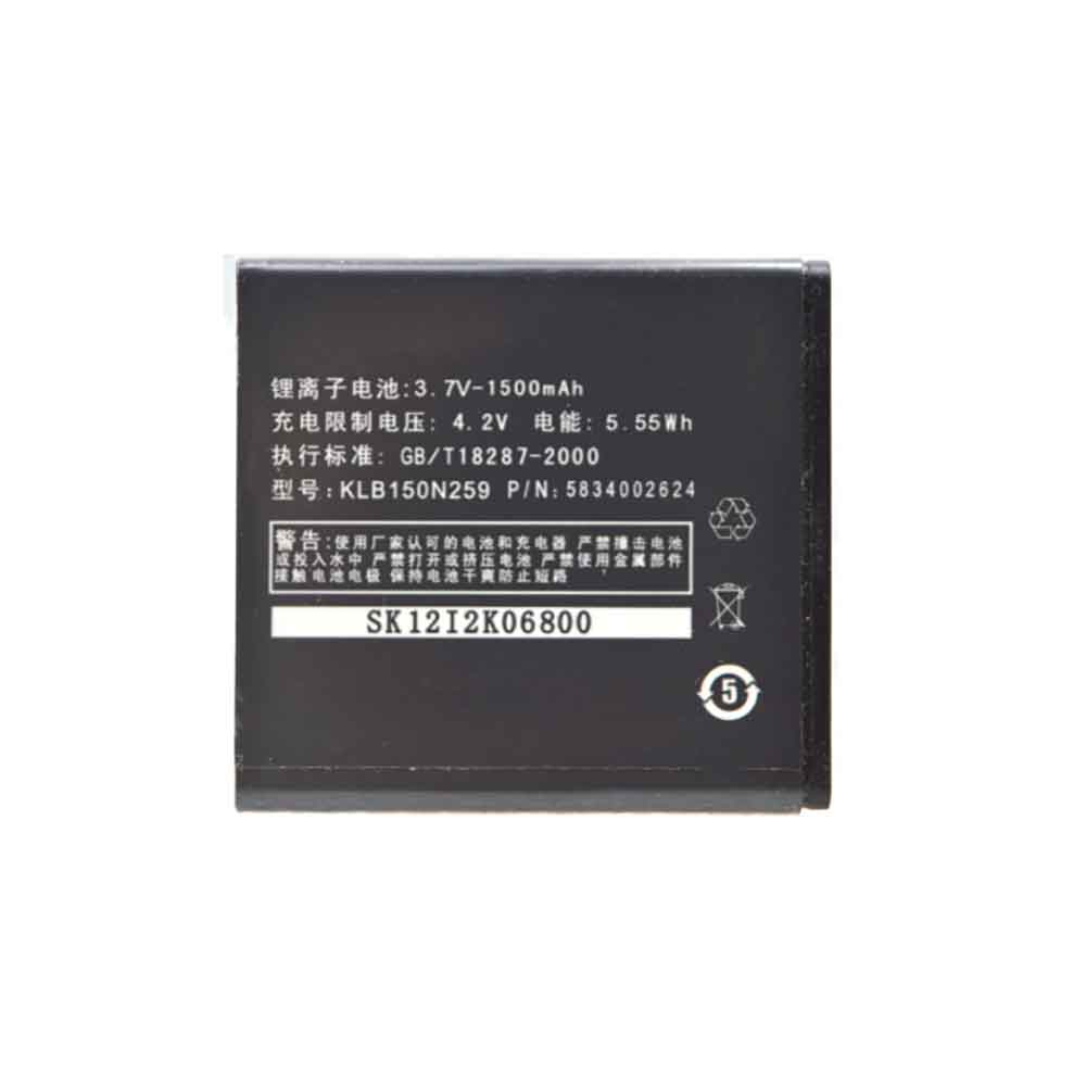 3.7V 1500mAh KLB150N259 Smartphone Battery for Konka V913 V920
