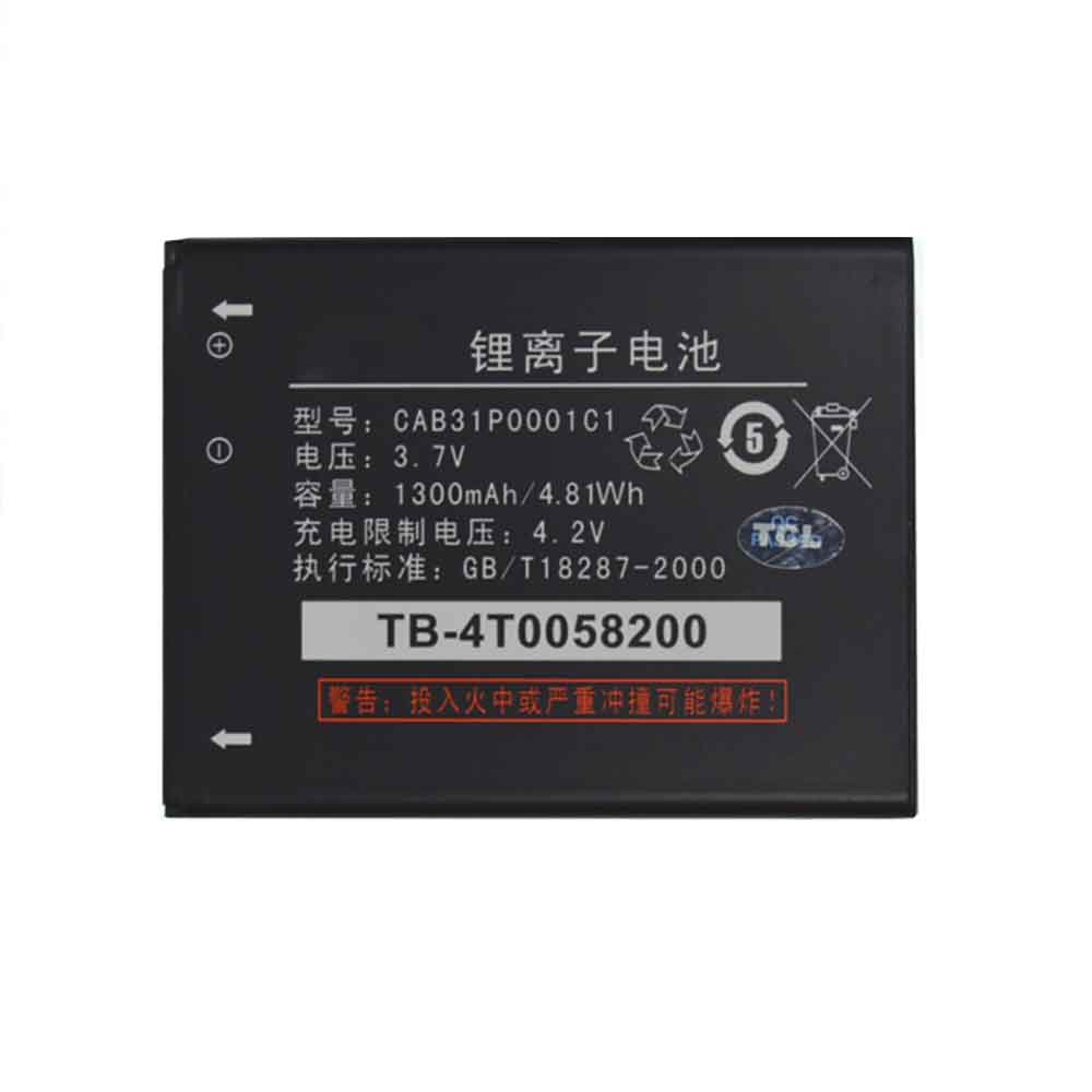 3.7V 1300mAh CAB31P0001C1 Smartphone Battery for TCL W939 A919 A966 C990 I908