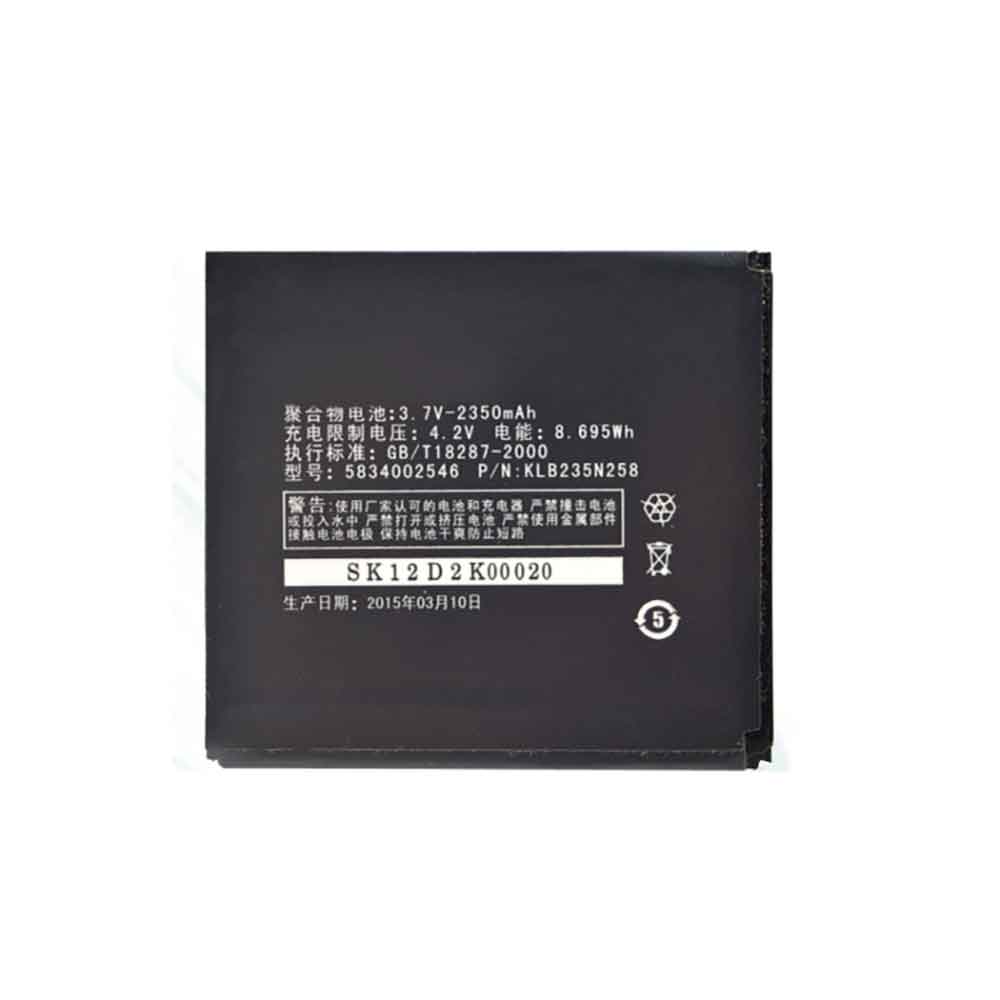 3.7V 2350mAh KLB235N258 Smartphone Battery for Konka W990