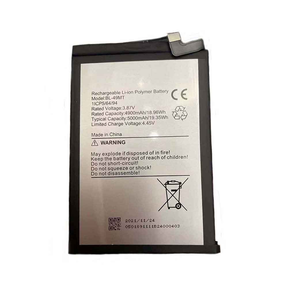 3.87V 5000mAh BL-49MT Smartphone Battery for Tecno Camon 19 Pro