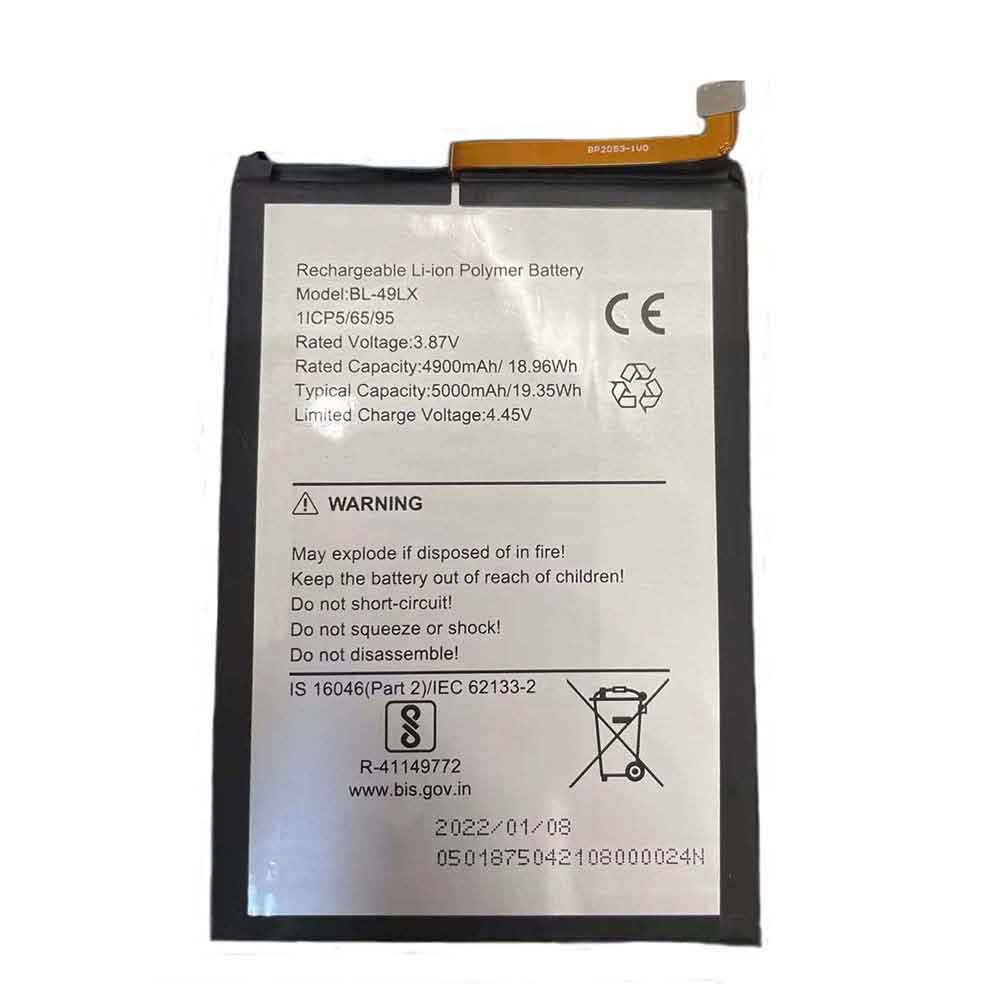 3.87V 5000mAh BL-49LX Smartphone Battery for Infinix BL-49LX