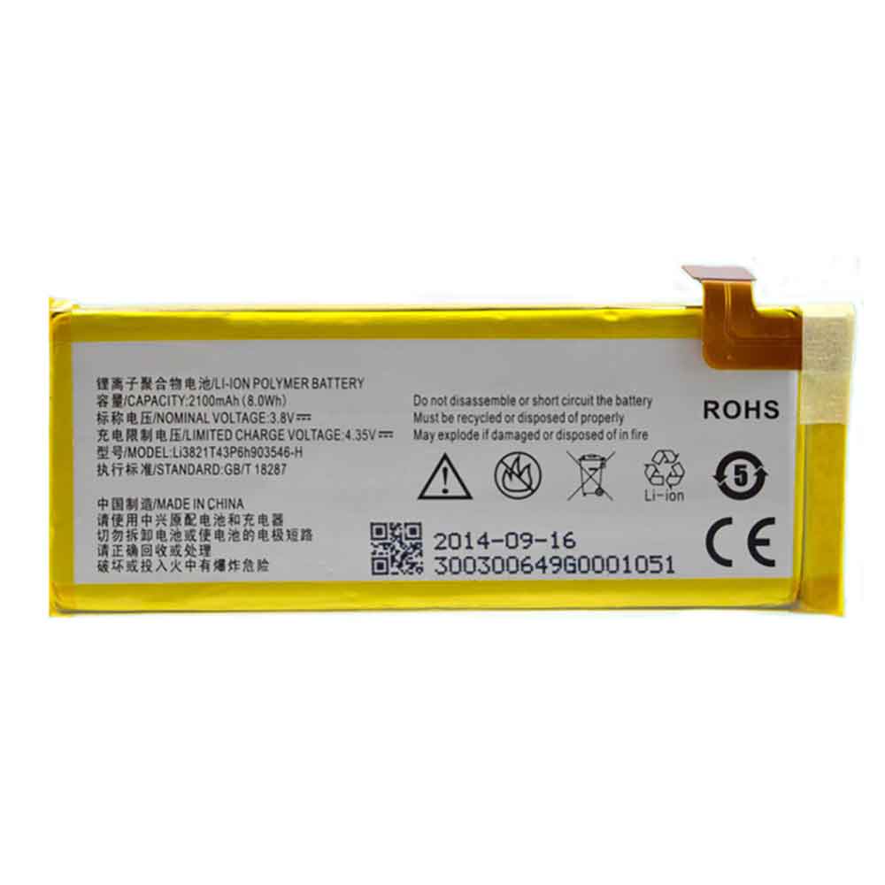 3.8V 2100mAh Li3821T43P6h903546-H Smartphone Battery for ZTE Q505T Q802C Q802D