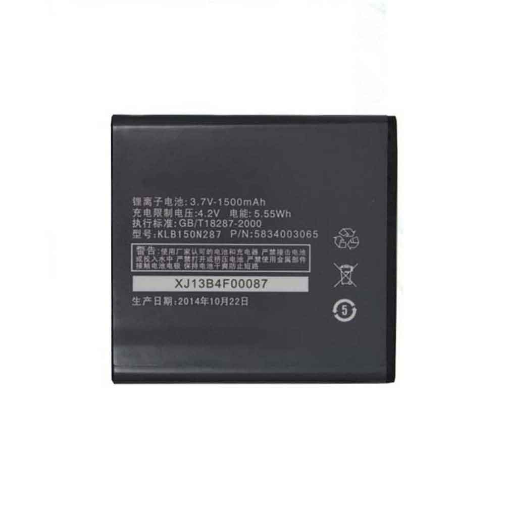 3.7V 1500mAh KLB150N287 Smartphone Battery for Konka V6830