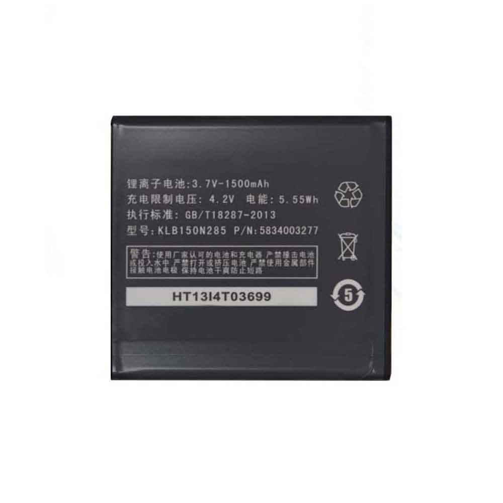3.7V 1500mAh KLB150N285 Smartphone Battery for Konka V983
