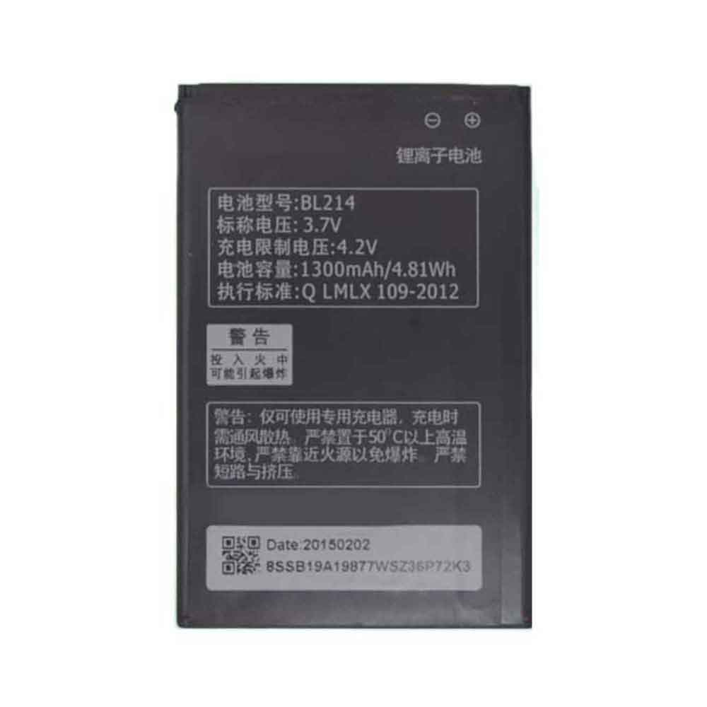 3.7V 1300mAh BL214 Smartphone Battery for Lenovo A208T A218T A269I A305E A300T A360E