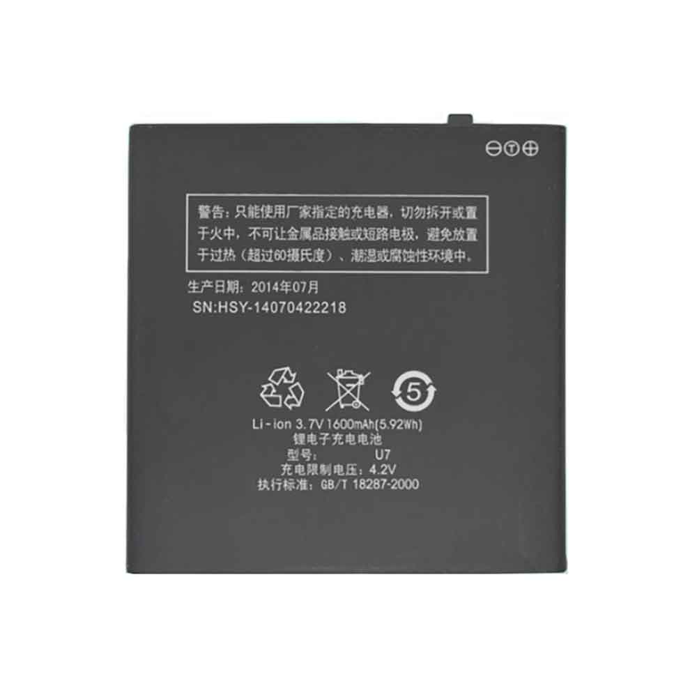 3.7V 1600mAh U7 Smartphone Battery for K-Touch U7