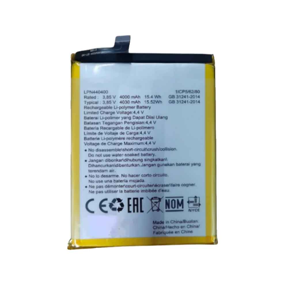3.85V 4000mAh LPN440400 Smartphone Battery for Hisense U50 4G
