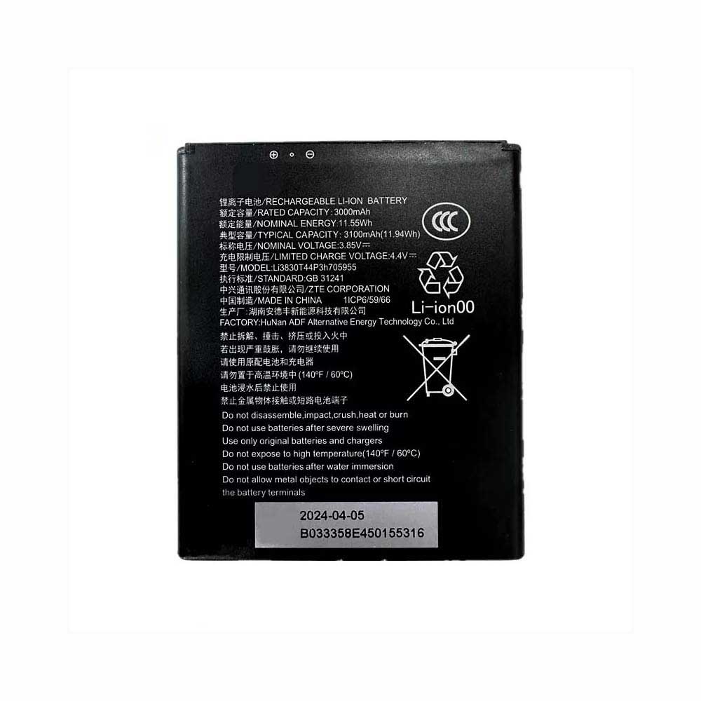 3.85V 3000mAh Li3830T44P3h705955 Smartphone Battery for ZTE 60 7552N