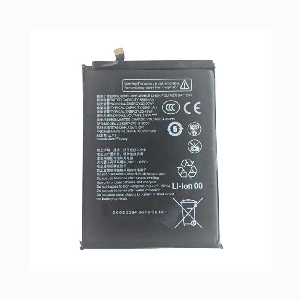 3.91V 6000mAh Li3959T45P8h916553 Smartphone Battery for ZTE Voyage 41 N7530N