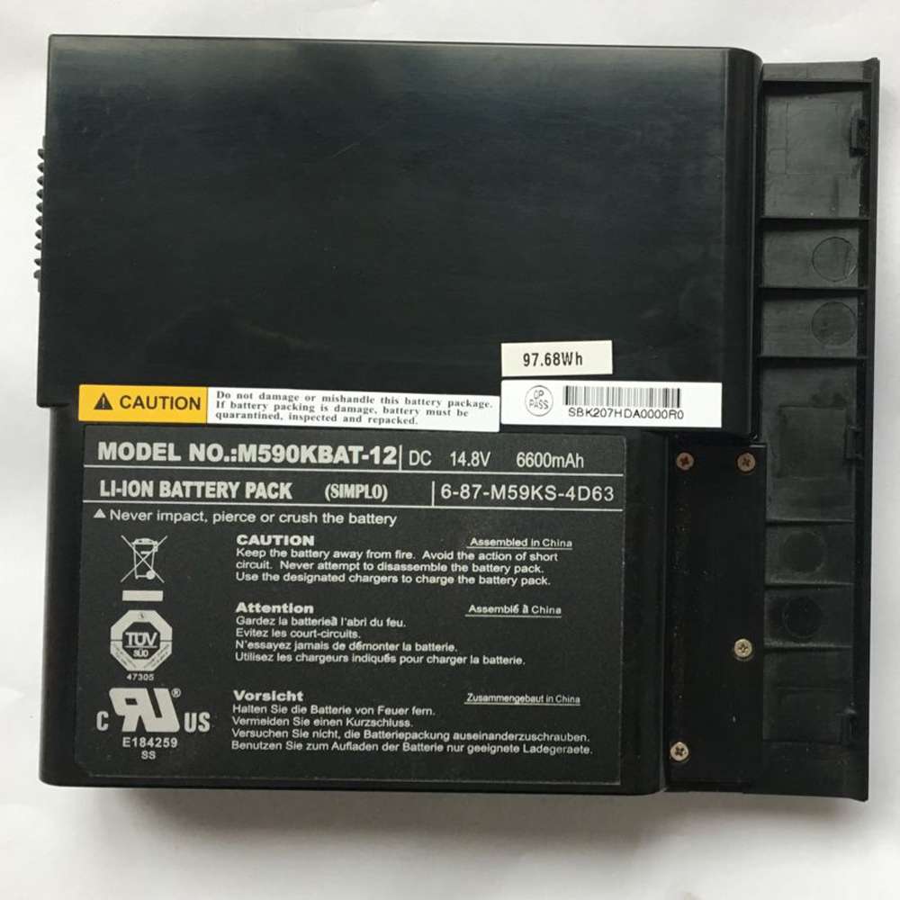 14.8V  6600mah Clevo M59 M59K M59KE M590 M590K M590KE 87-M59KS-4D63 Replacement Battery