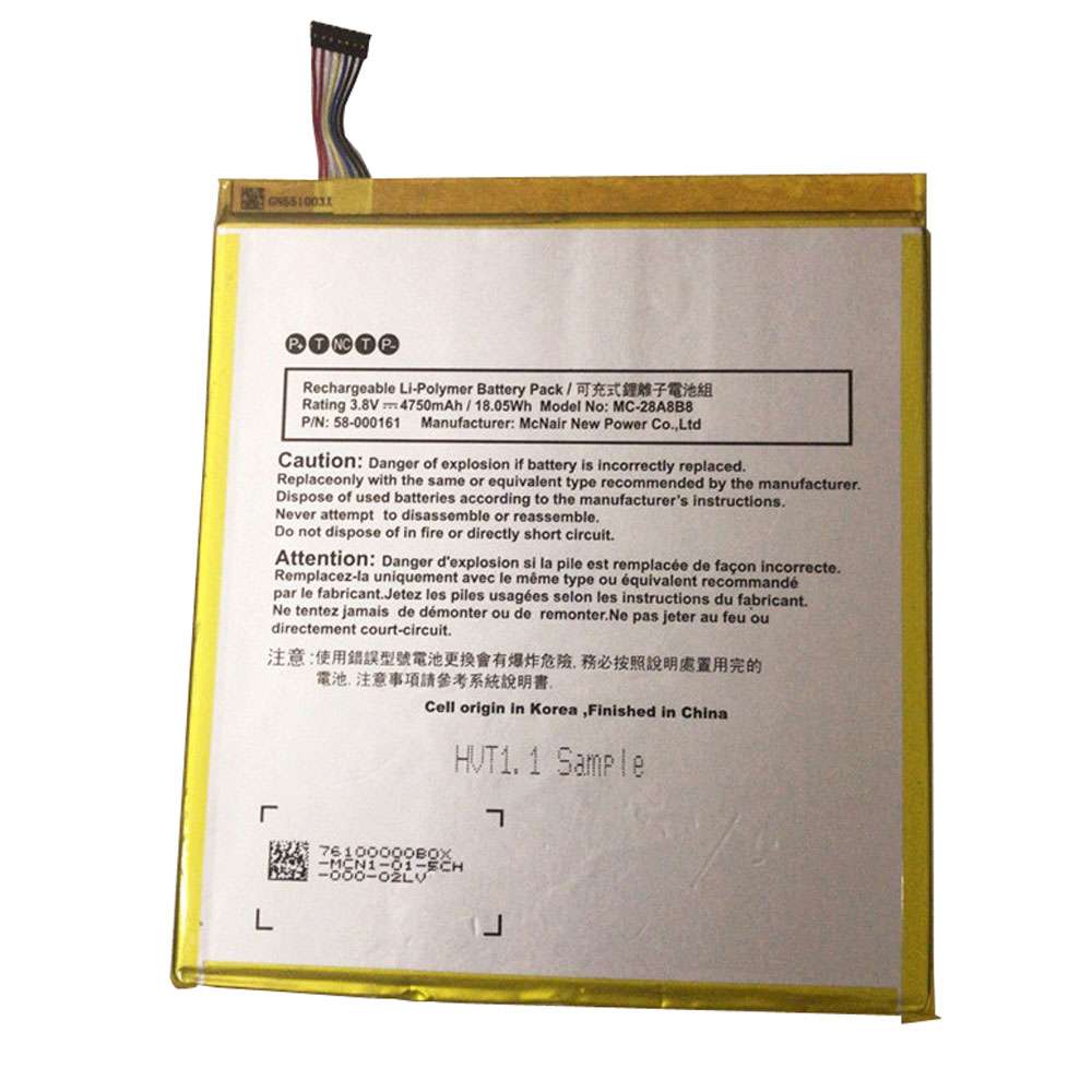 3.8V 4750mAh/18.05Wh 58-000161 Tablet Battery for Amazon Kindle Fire HD 8" 6th Gen (Year 2016) model PR53DC